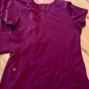 HeartSoul Scrub Wine small shirt